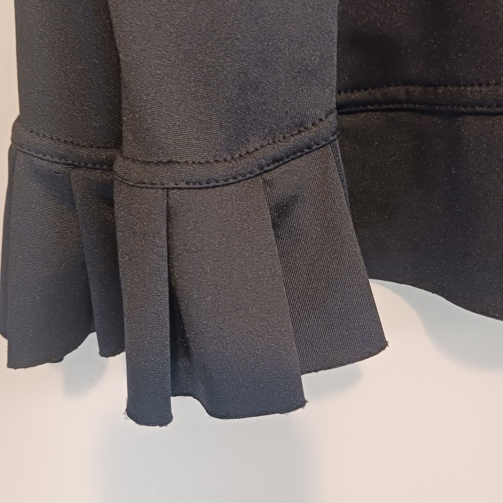 Emerald 18 Goth Dark Academia Witchy Black Pleated Ruffle Hem Mini Skirt S - Picture 3 of 5